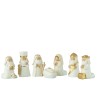 Crèche Multi Pièces en résine Blanc/Or