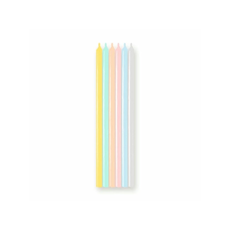 Bougies longues anniversaire S/6 Multicolor