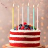 Bougies longues anniversaire S/6 Multicolor