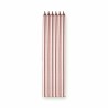 Bougies longues anniversaire S/6 Rose métalisé