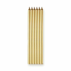 Bougies longues anniversaire S/6 Dorées