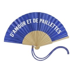 Éventail à Paillettes Bleu – D'amour et des pailletes