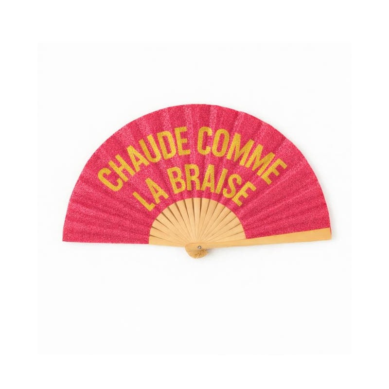 Éventail à Paillettes rose – Chaude comme la braise