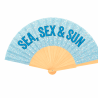 Éventail à Paillettes bleu – Sea sex and sun