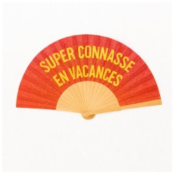 Éventail à Paillettes Orange – Super connasse en vacances