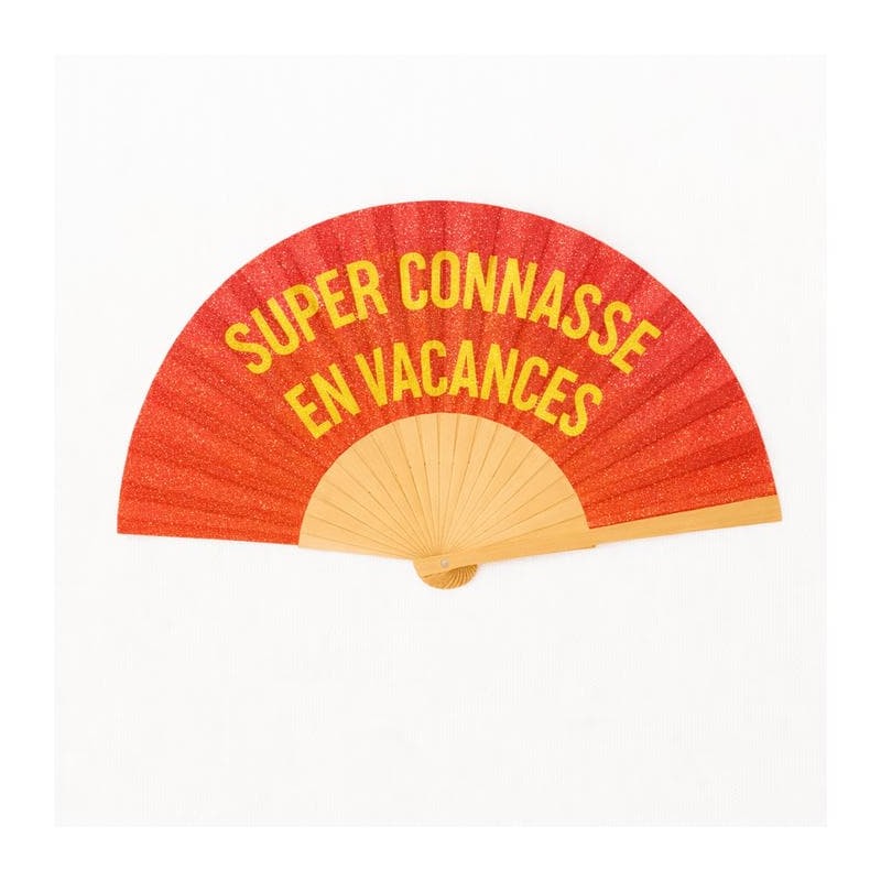 Éventail à Paillettes Orange – Super connasse en vacances