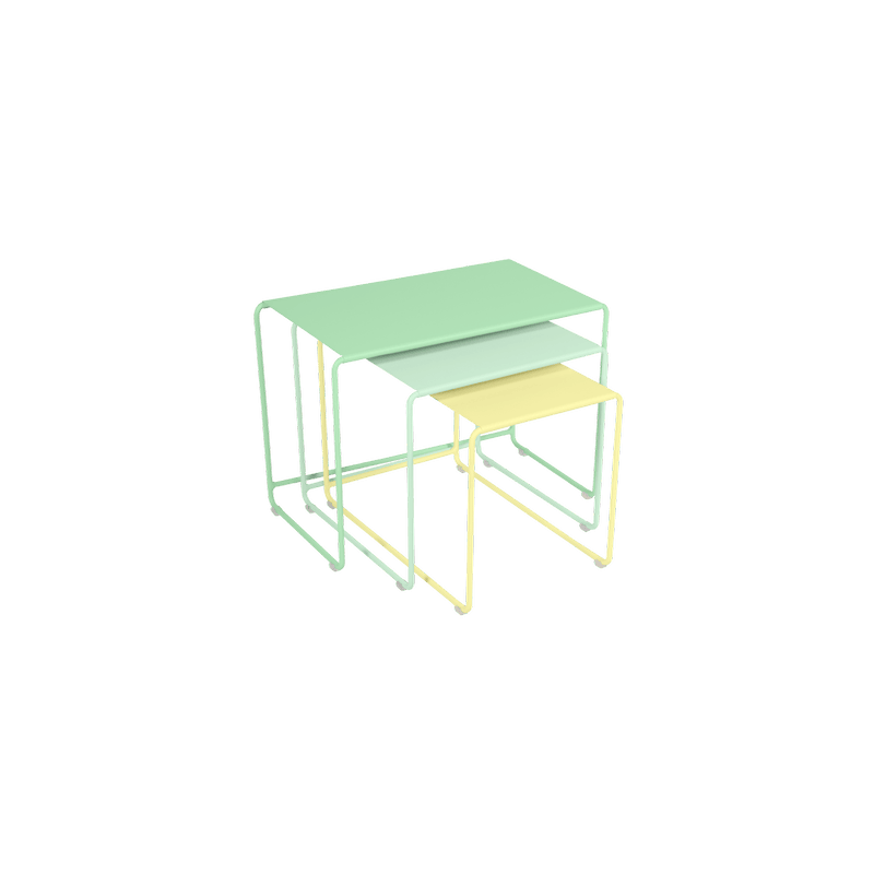 Tables Gigognes Oulala Fermob Menthe Glaciale, Opaline & Citron Givré