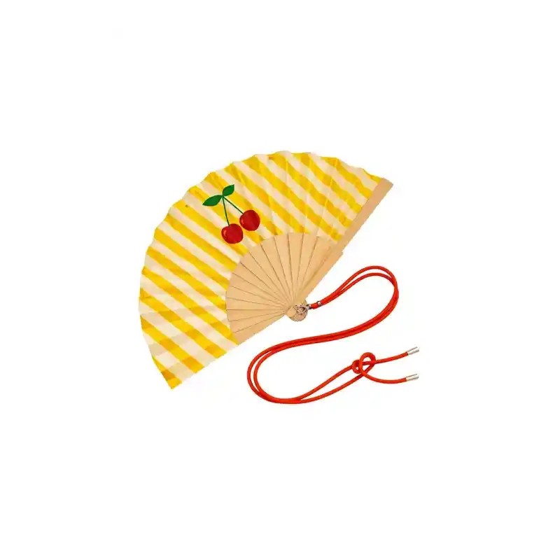Éventail jaune/blanc – Cerise