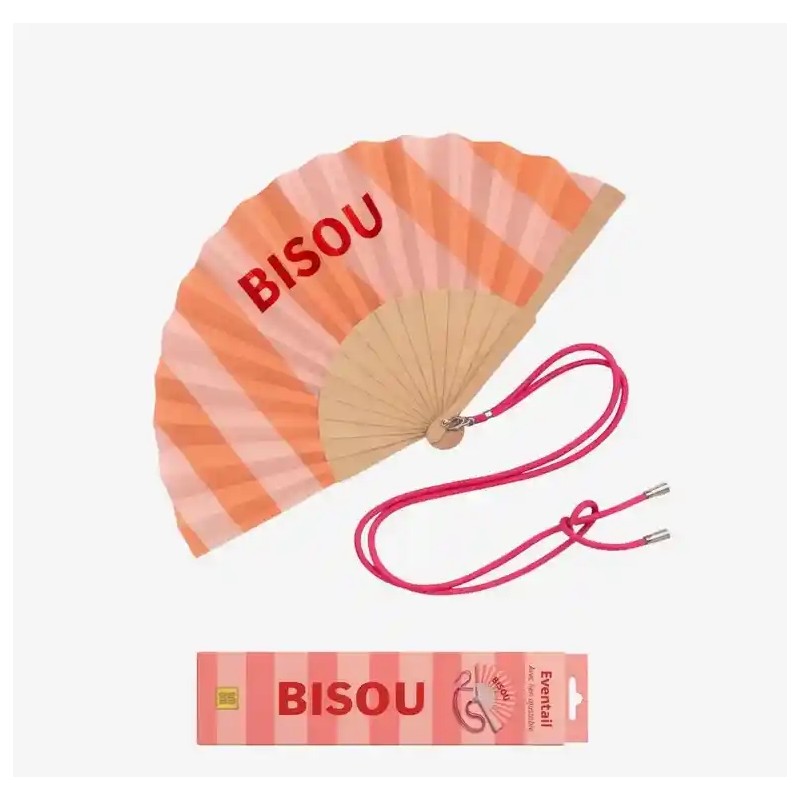 Éventail orange/rose – Bisou