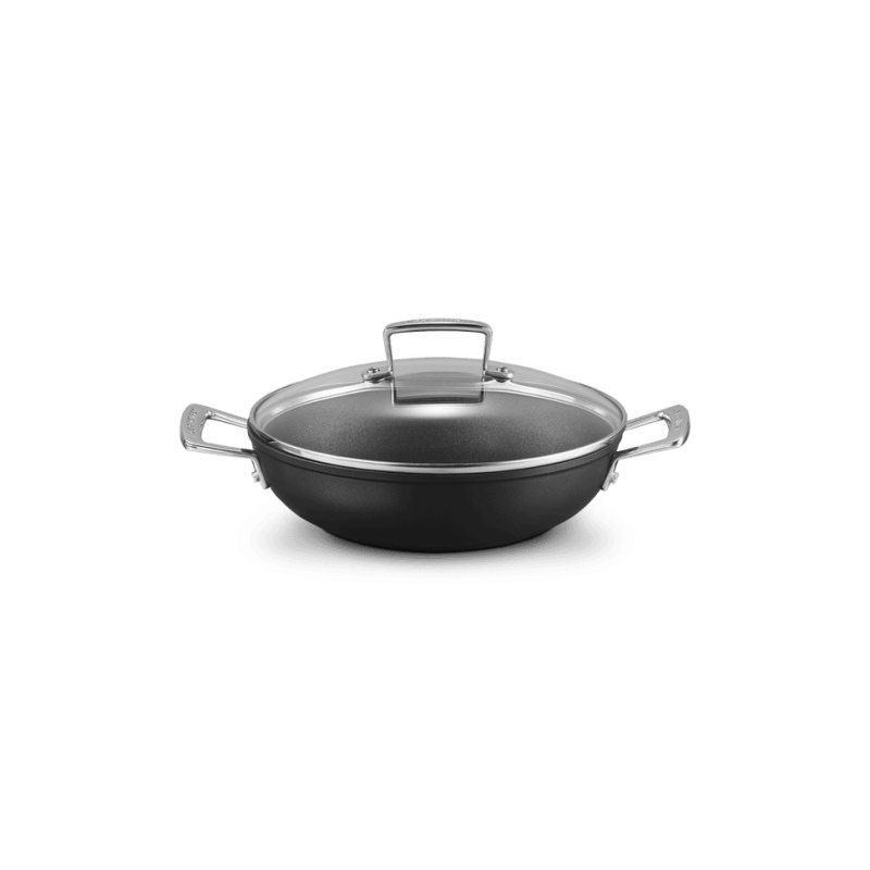 Sauteuse Provençale Anti-Adhérente Les Forgées avec Couvercle en Verre