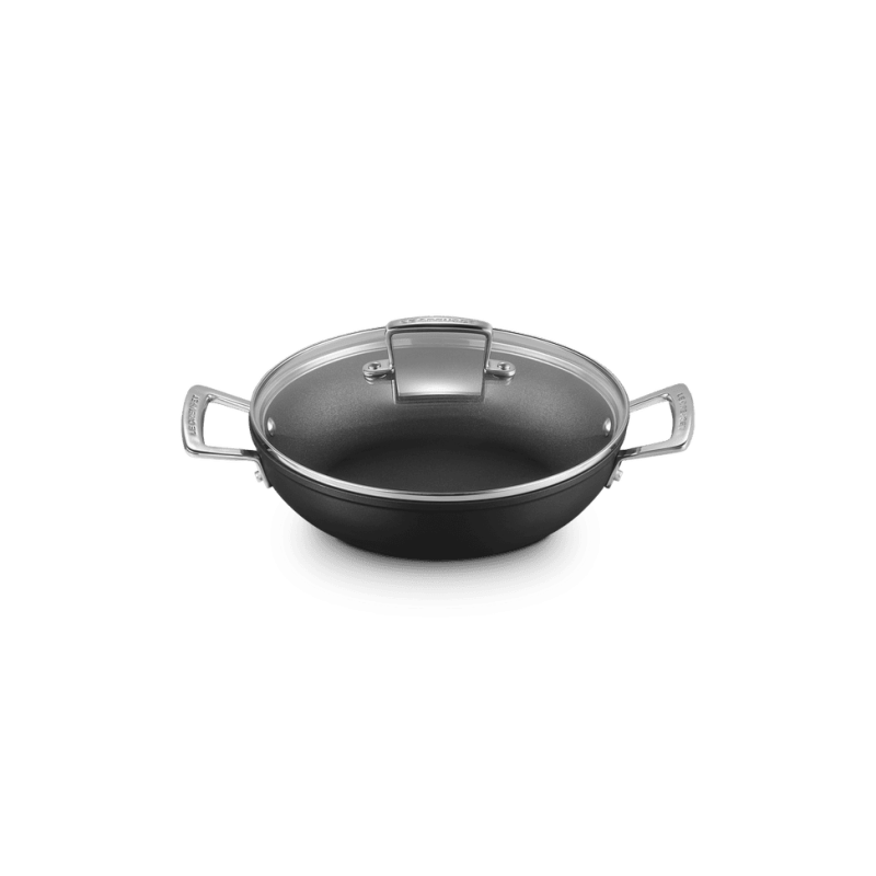 Sauteuse Provençale Anti-Adhérente Les Forgées avec Couvercle en Verre