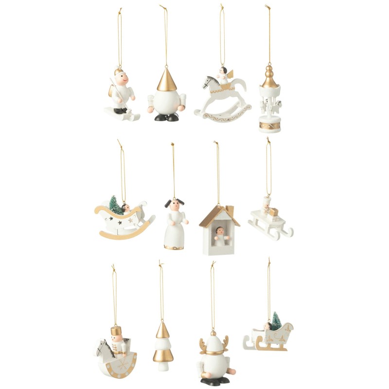Boîte 12 suspensions en bois