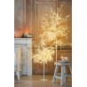 Arbre Feuilles Paillettes + Led Metal Argent