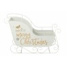 Traîneau de Noël XXL Métal Blanc Doré J-Line 120 cm | Carredesse
