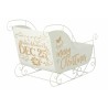 Traîneau de Noël XXL Métal Blanc Doré J-Line 120 cm | Carredesse