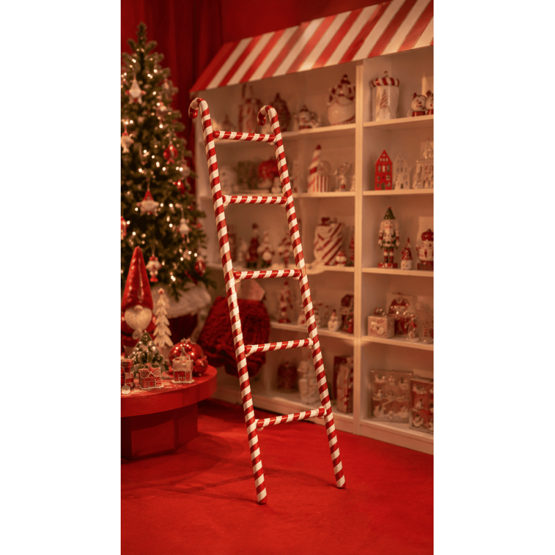 Échelle Décorative Noël Rouge Blanc J-Line | Carredesse