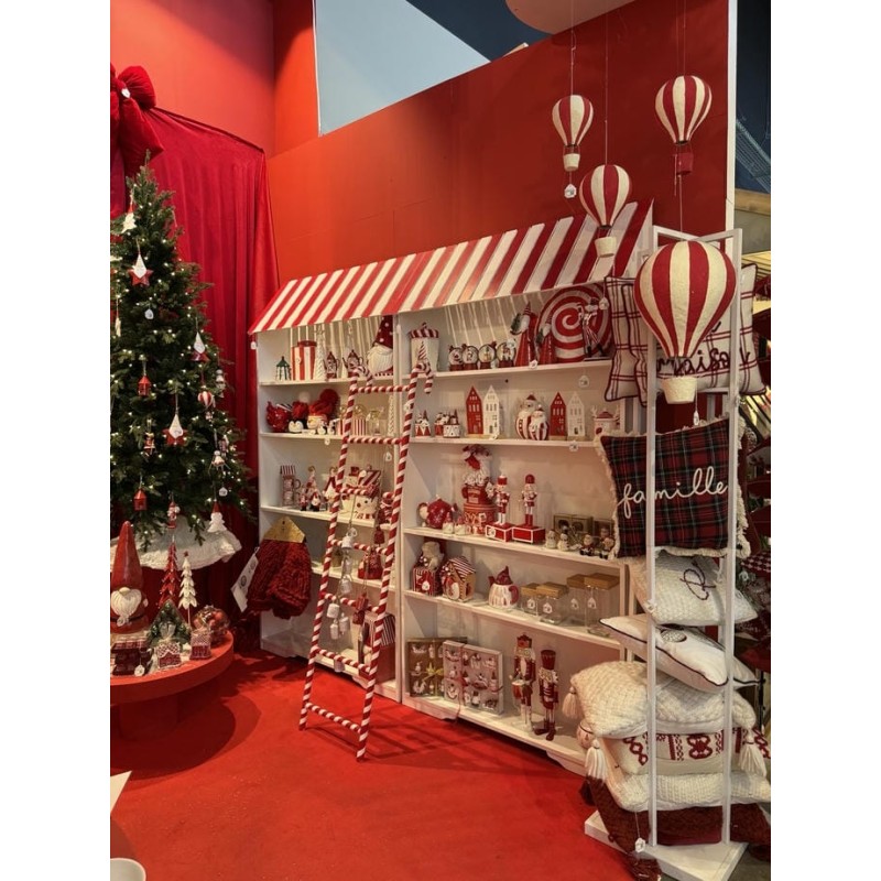 Échelle Décorative Noël Rouge Blanc J-Line | Carredesse