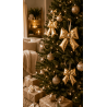 Suspension Nœud Doudoune Doré J-Line | Déco Noël Carredesse