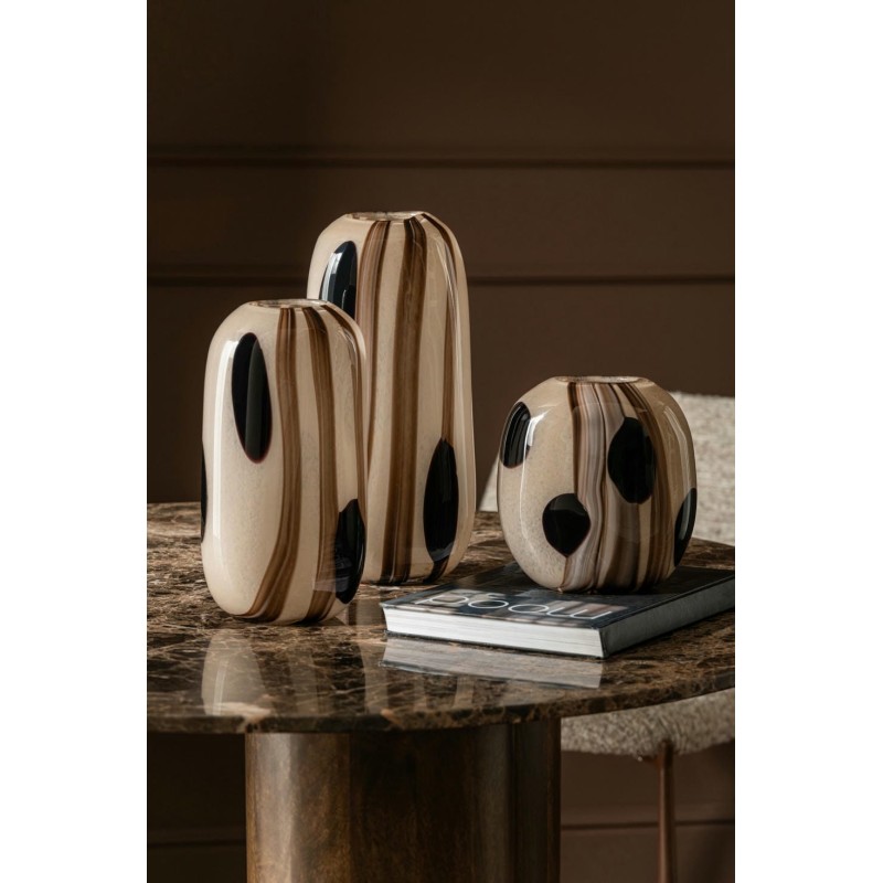 Vase Olive Verre Soufflé Brun J-Line | Carredesse