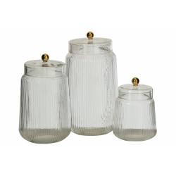 Set 3 Bonbonnières Paola Verre & Doré J-Line | Carredesse