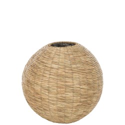 Yumi vase boule paille Naturel