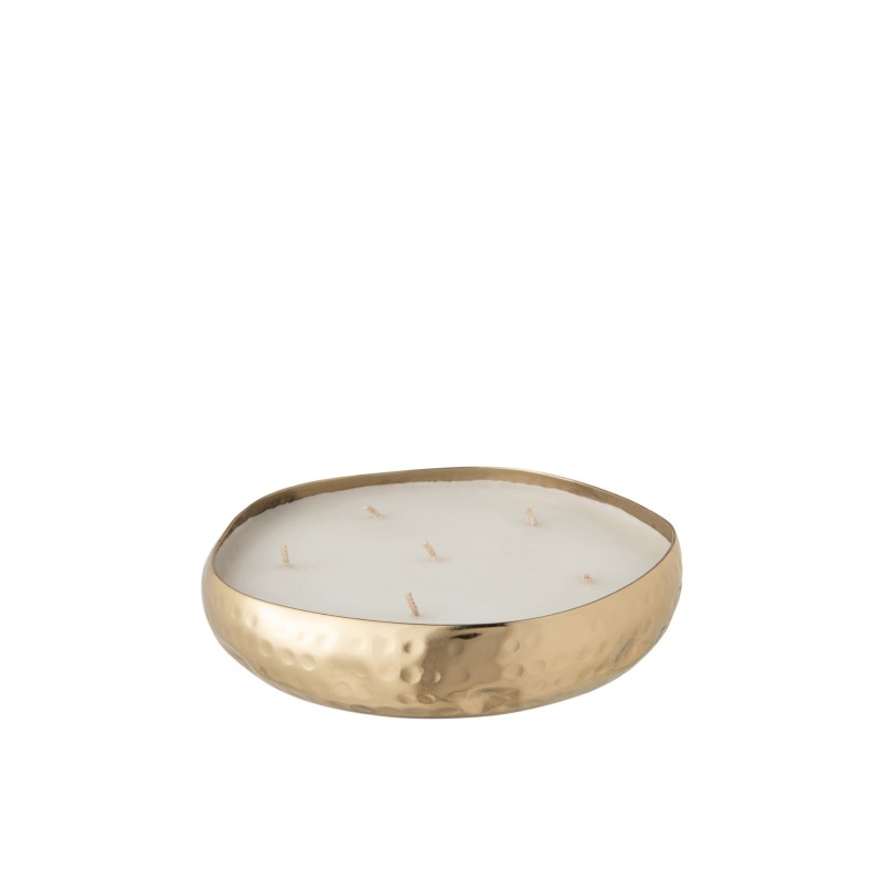 LIVIA Coffret bougie parfumée martelée dorée