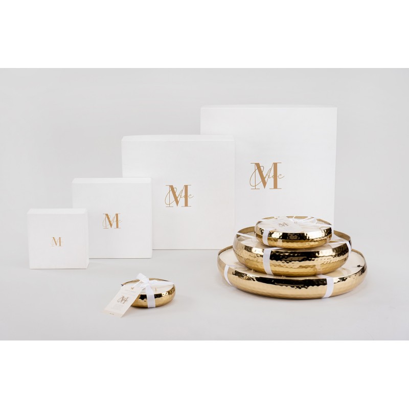 LIVIA Coffret bougie parfumée martelée dorée
