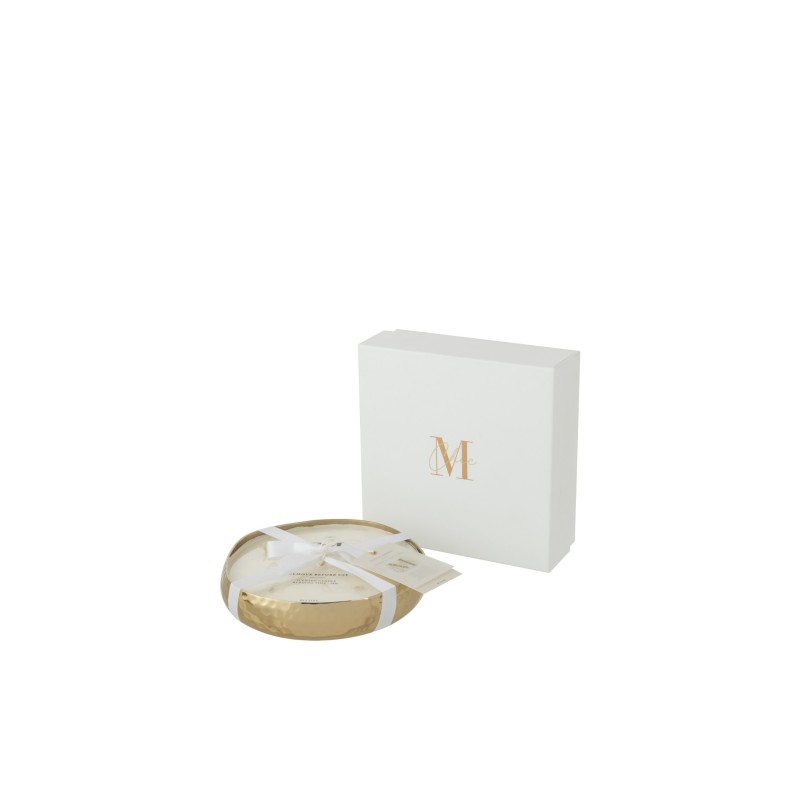 LIVIA Coffret bougie parfumée martelée dorée