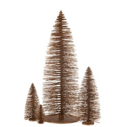 Sapins déco noël paillettes bronze