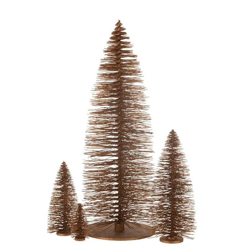 Sapins déco noël paillettes bronze