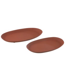 Zelie Plateaux metal rouille/terracotta