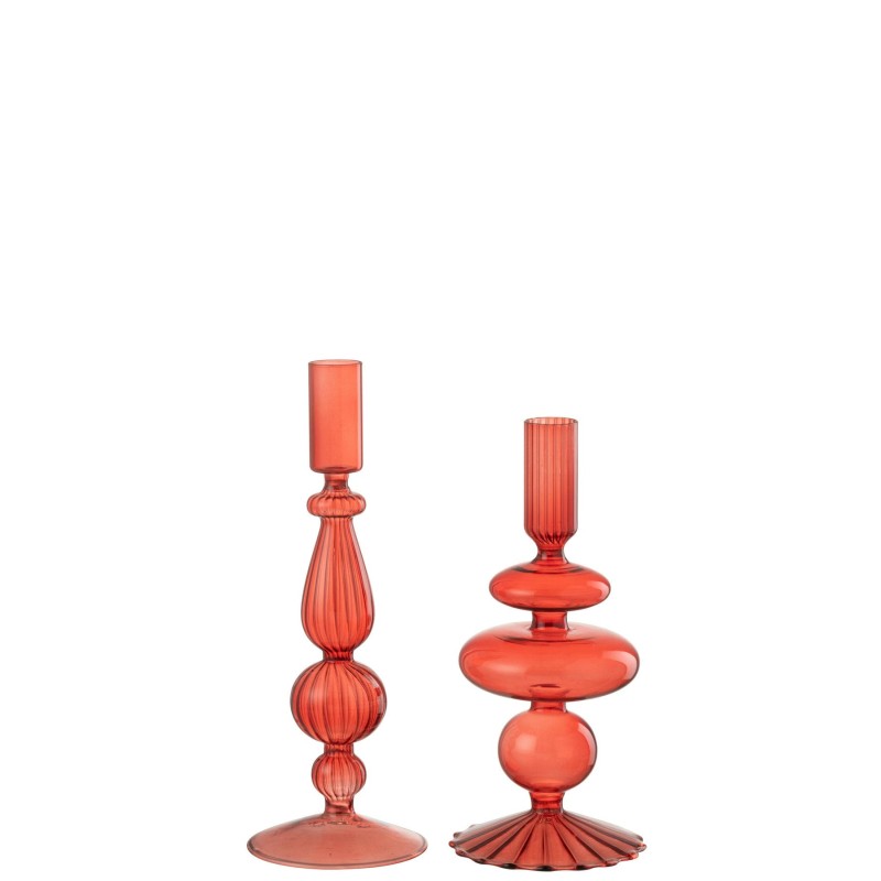 Zelie Chandeliers verre rouge/terracotta
