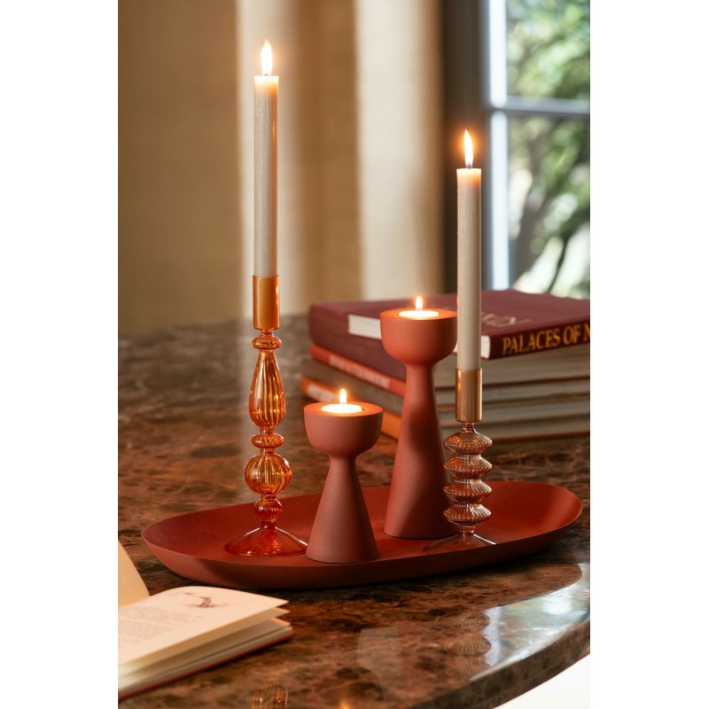 Zelie Chandeliers verre rouge/terracotta
