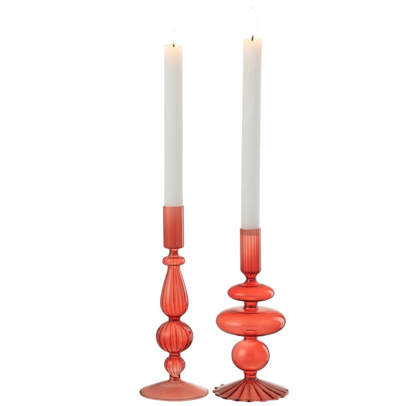 Zelie Chandeliers verre rouge/terracotta