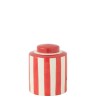 Zelie Urne lignée en porcelaine Rouge/Blanc