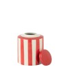 Zelie Urne lignée en porcelaine Rouge/Blanc