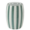 Zoe Tabouret/table d'appoint en porcelaine ligné vert/blanc