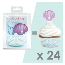 Set de 24 caissettes et toppers SIRENE