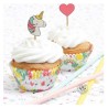 Set de 24 caissettes et toppers LICORNE