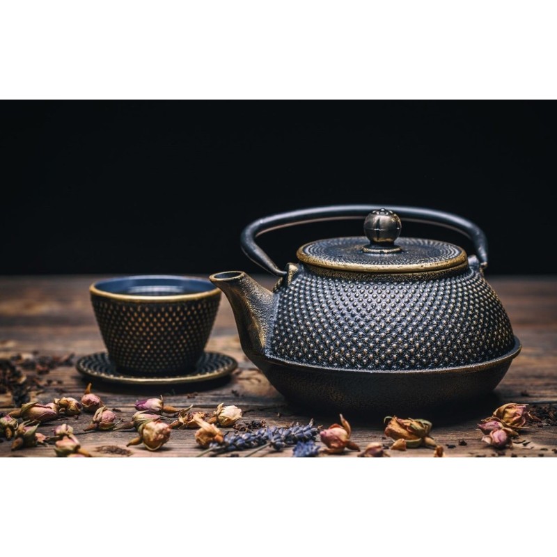 MY TEA Théière à lignes Noir Noir Large