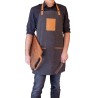 Tablier Noir et lanières cognac