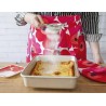 UNIKKO Gant de cuisine Blanc Rouge