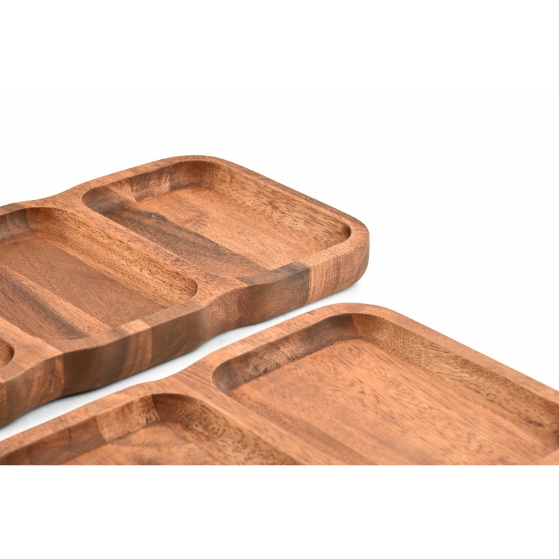 CHOP Plateau apero 3 parties bois d'acacia