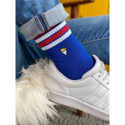 CHANTAL Chaussettes bleues lignées