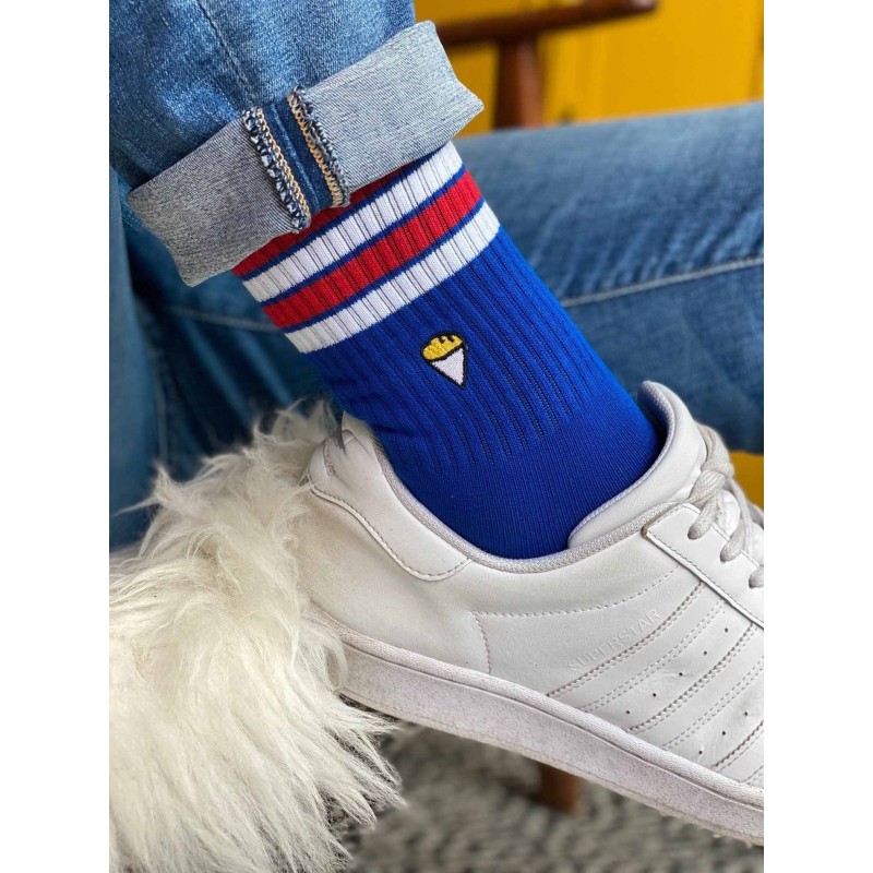 CHANTAL Chaussettes bleues lignées