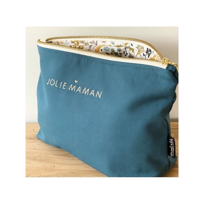Grande trousse - Bleu canard - Jolie Maman