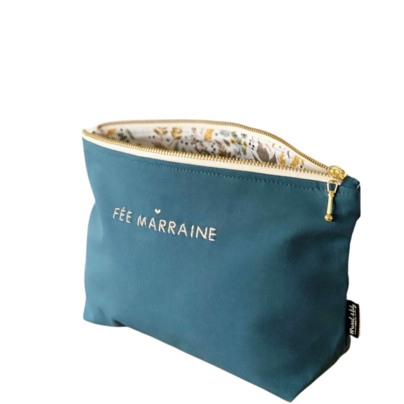 Trousse de toilette - bleu canard - Fée Marraine