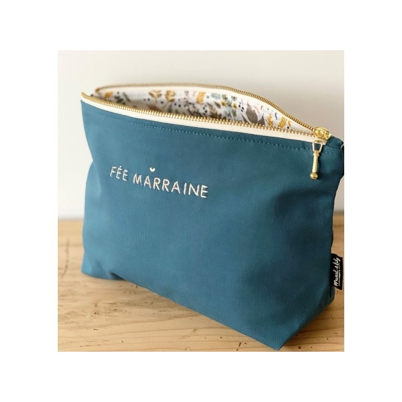 Trousse de toilette - bleu canard - Fée Marraine