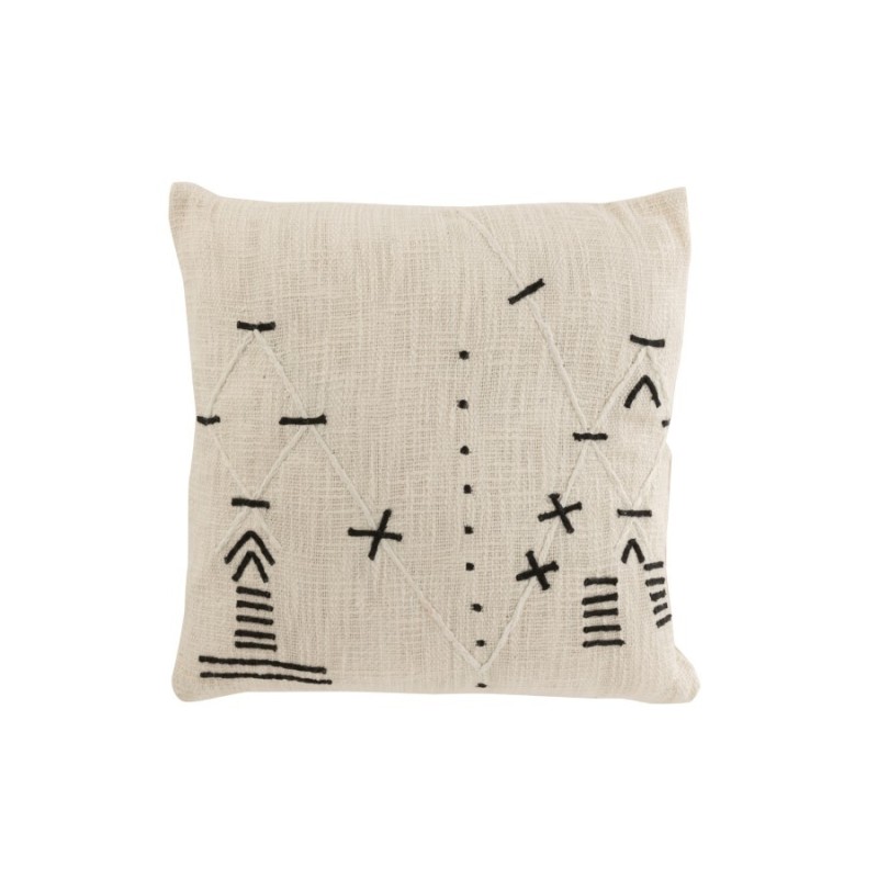 TRESOR Coussin graphique coton beige