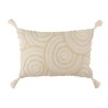 Coussin Cercles Coton Rectangulaire Blanc
